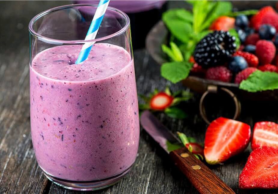 Shake de açaí com morango