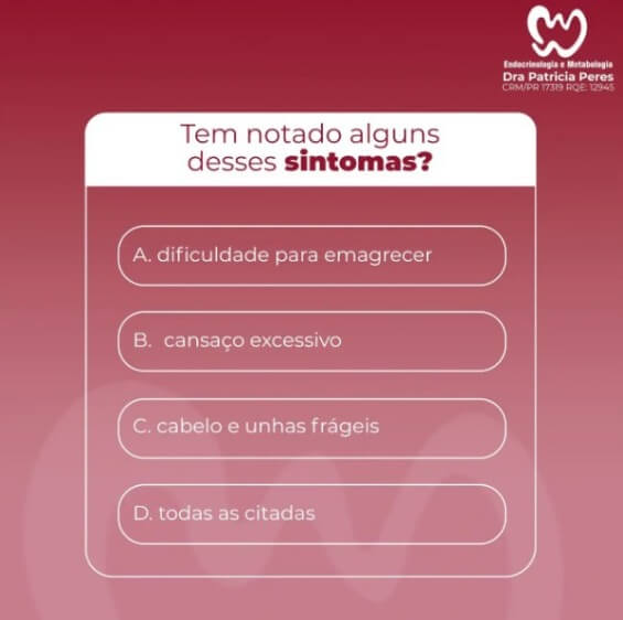 TEM NOTADOS ALGUM TIPO DE SINTOMAS COMO, CANSAÇO EXCESSIVOS, UNHAS FRÁGEIS OU OUTROS?