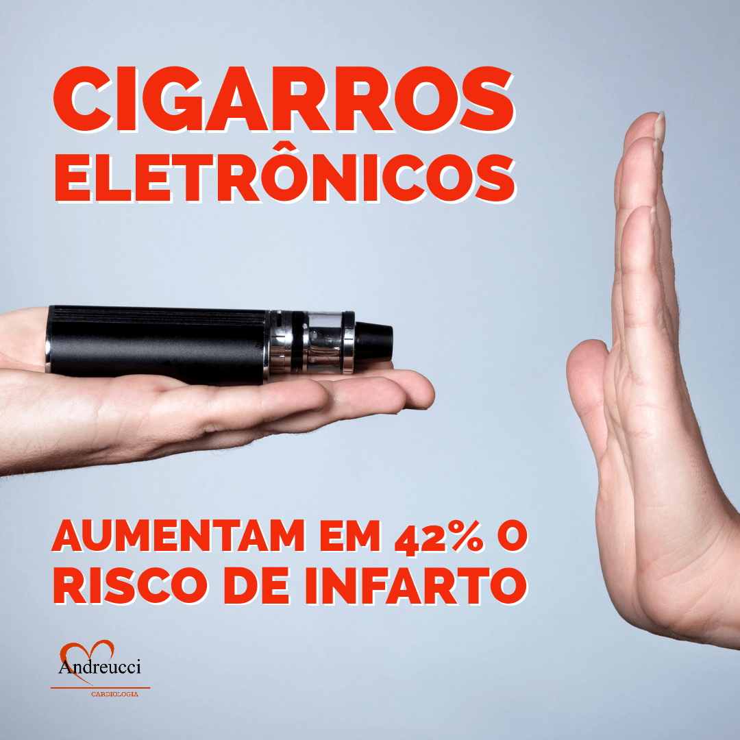 Cigarros eletrônicos aumentam em 42% o risco de infarto